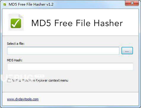 MD5 Free File Hasher(文件MD5值查看工具)v1.0免费版