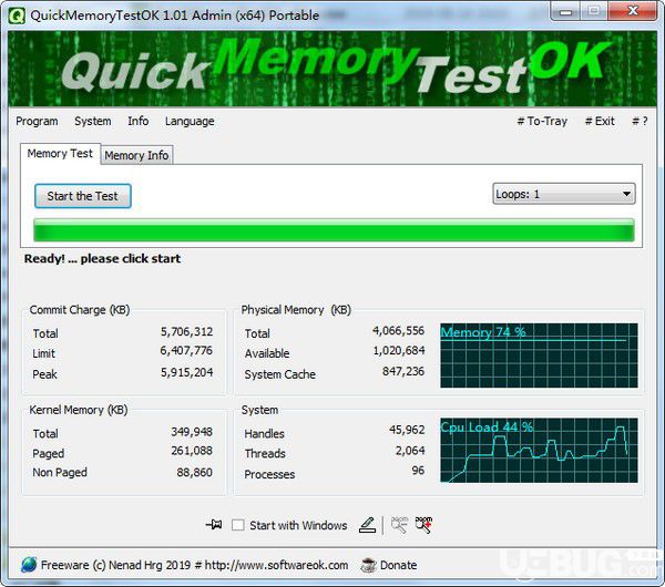 QuickMemoryTestOK(内存测试工具)