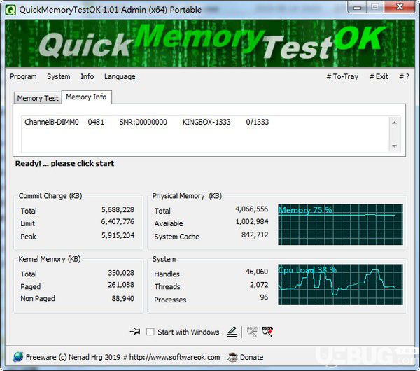 QuickMemoryTestOK(内存测试工具)v1.01绿色版【2】