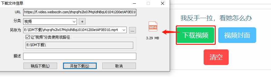 图3：下载视频界面