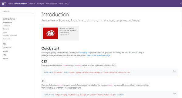 Bootstrap Table(扩展表格插件)v1.17.1免费版