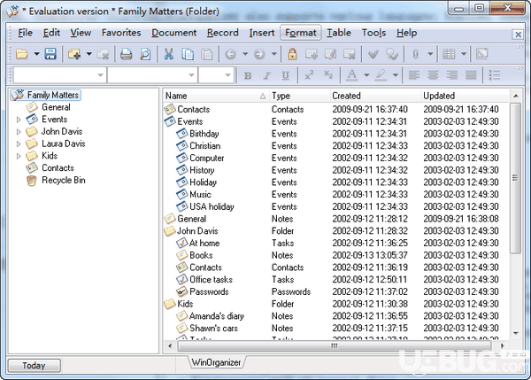 WinOrganizer(万能记事本)v4.4免费版