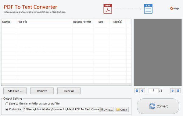 Adept PDF to Text Converter v4.00免费版