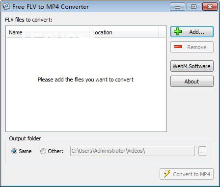 Free FLV to MP4 Converter(FLV转MP4转换器)v1.0免费版