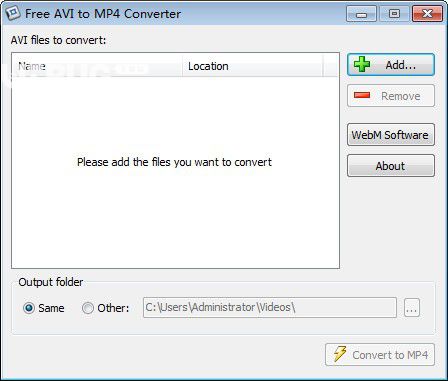 Free AVI to MP4 Converter v1.0免费版