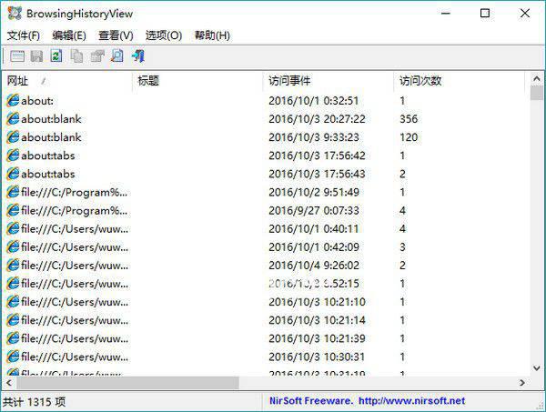 BrowsingHistoryView(浏览器历史记录查看器)v2.46绿色中文版