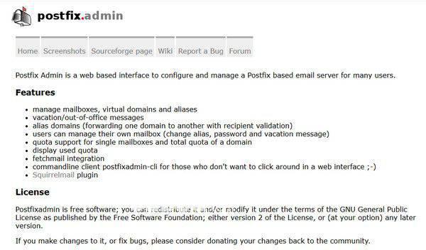 Postfix Admin下载