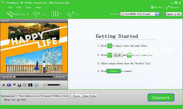 7thShare 3D Video Converter(视频转换器)