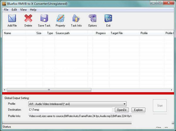 Bluefox RMVB to X converter