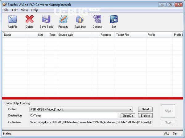 Bluefox AVI to PSP Converter(AVI转PSP软件)