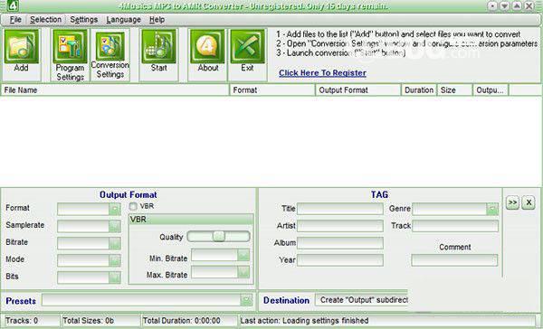 4Musics MP3 to AMR Converter