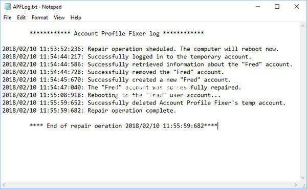 Account Profile Fixer(帐户设定档修复工具)v1.5.0.0免费版【3】